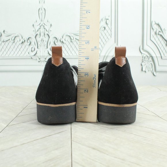 DR. SCHOLLS Black Leather Slides Slip On Flat Loafer Shoes Size 9 M - Picture 6 of 9